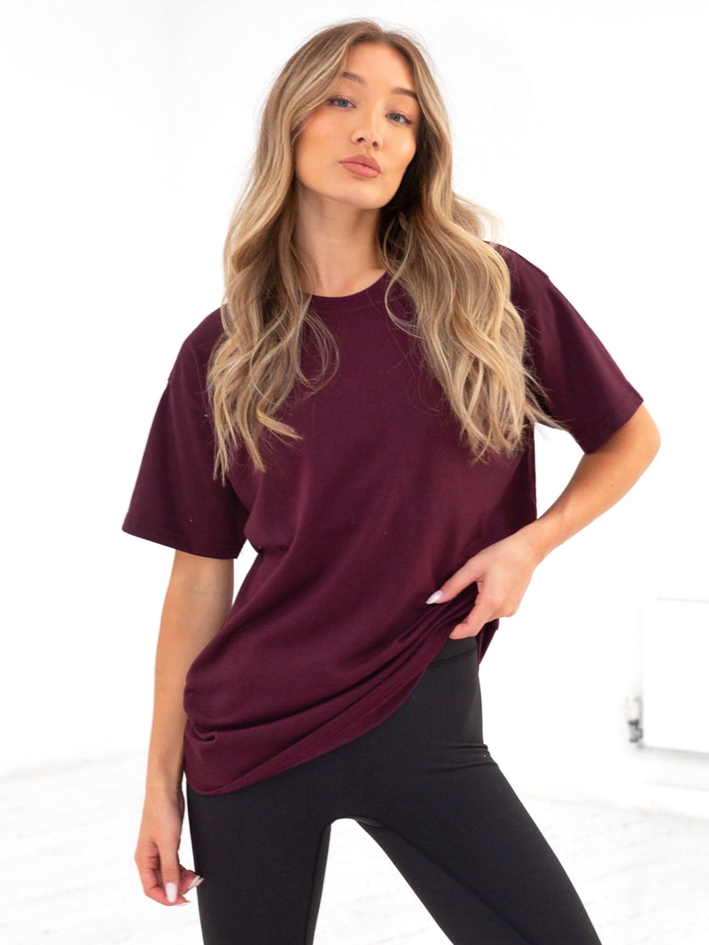 Isabel Oversized T-Shirt - Dark Burgundy