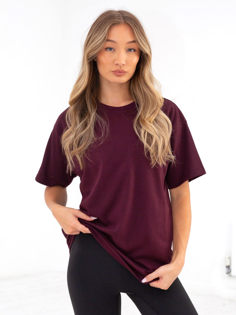 Isabel Oversized T-Shirt - Dark Burgundy