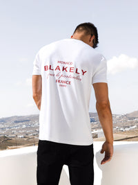 Monaco Relaxed T-Shirt - White & Red