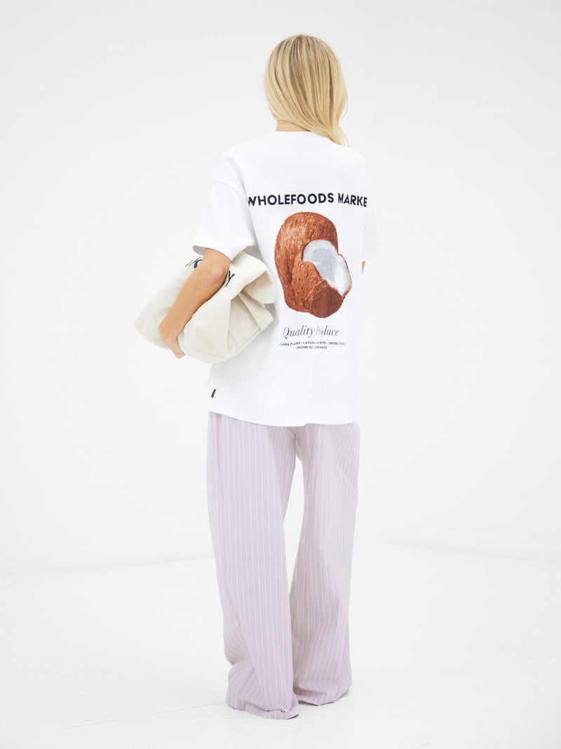 Connie Coconut Oversized T-Shirt - White
