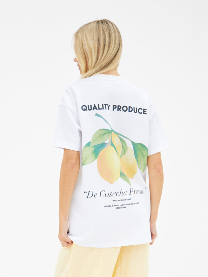 Lia Lemon Oversized T-Shirt - Wit