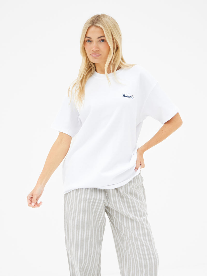 Posy Pomegranate Oversized T-Shirt - White