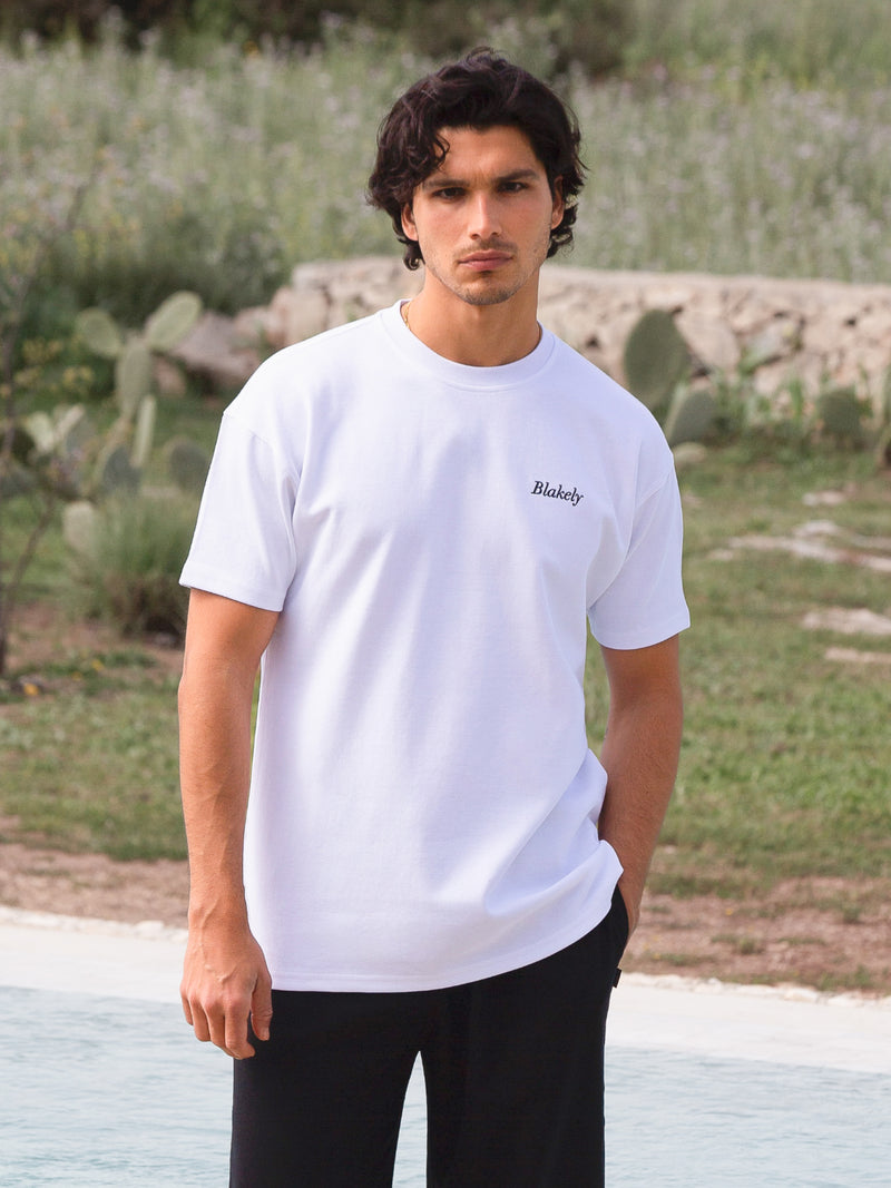 Pomegranate Print Relaxed T-Shirt - Wit