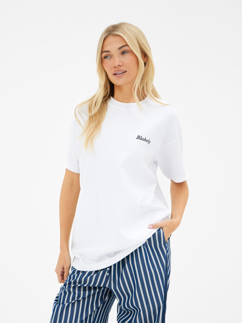 Sienna Strawberry Oversized T-Shirt - White