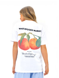 Orla Orange Oversized T-Shirt - Weiß