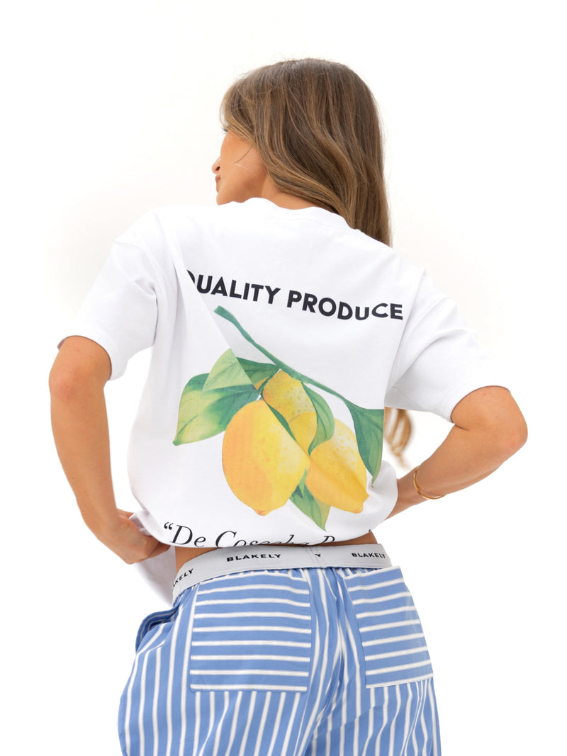 Lia Lemon Oversized T-Shirt - Wit