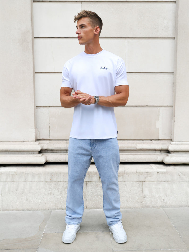 Lime Print Relaxed T-Shirt - Weiß