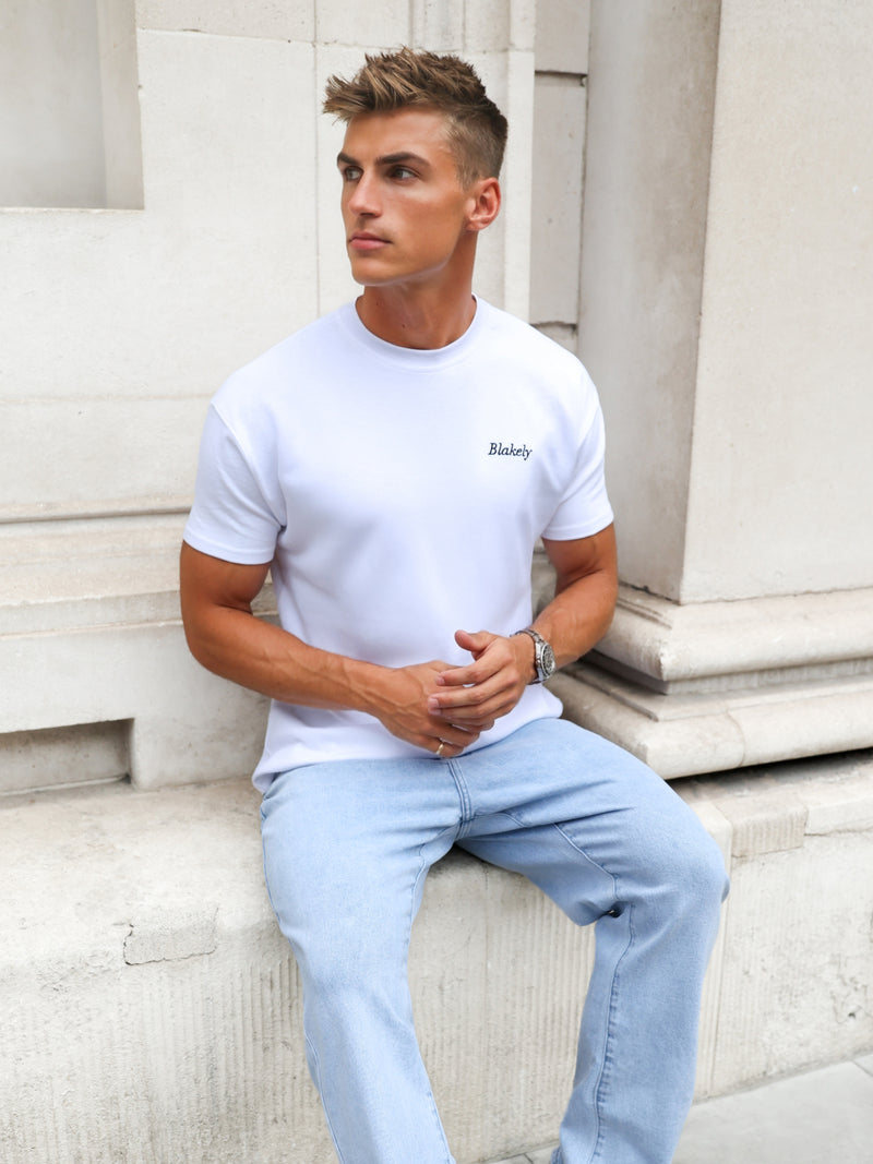 Lemon Print Relaxed T-Shirt - Weiß