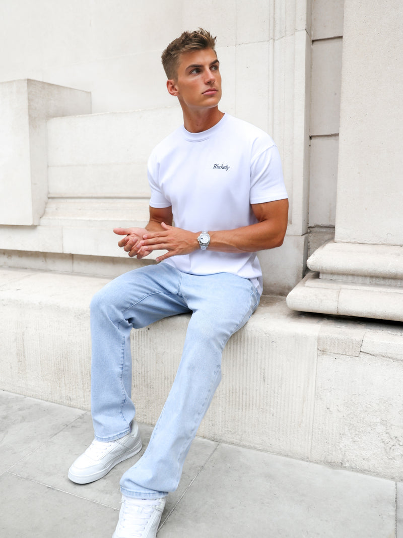 Lemon Print Relaxed T-Shirt - Weiß