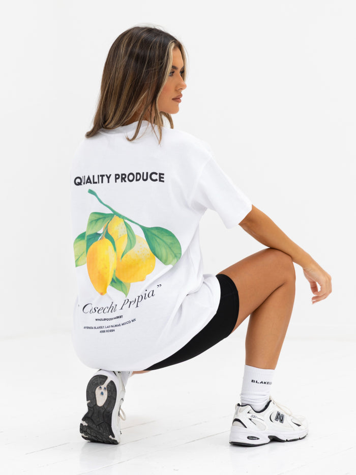 Lia Lemon Oversized T-Shirt - Weiß