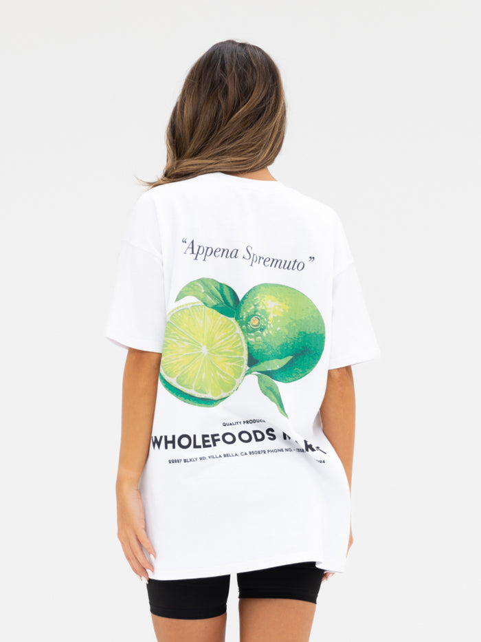 Lilo Lime Oversized T-Shirt - Weiß