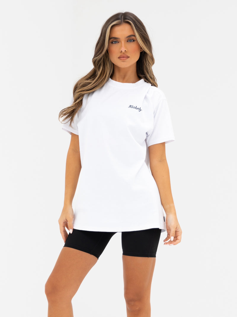 Orla Orange Oversized T-Shirt - Weiß
