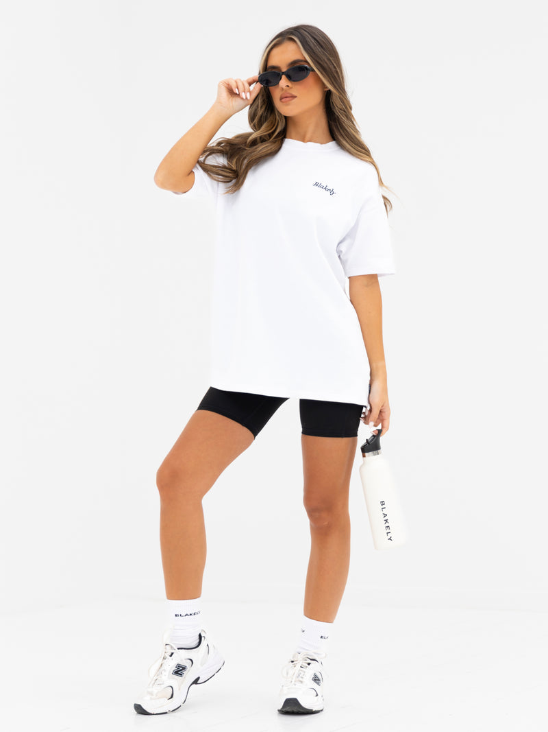 Orla Orange Oversized T-Shirt - Weiß