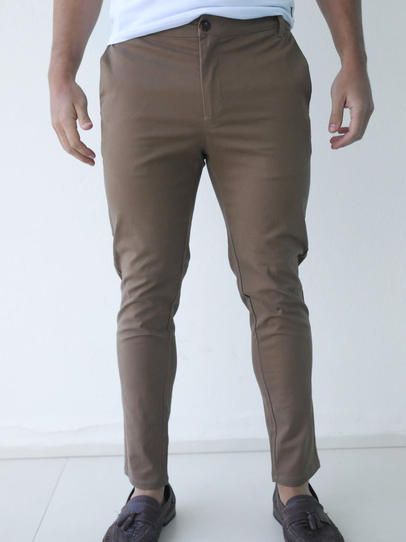 Sloane Stretch Fit Chinos - Brown