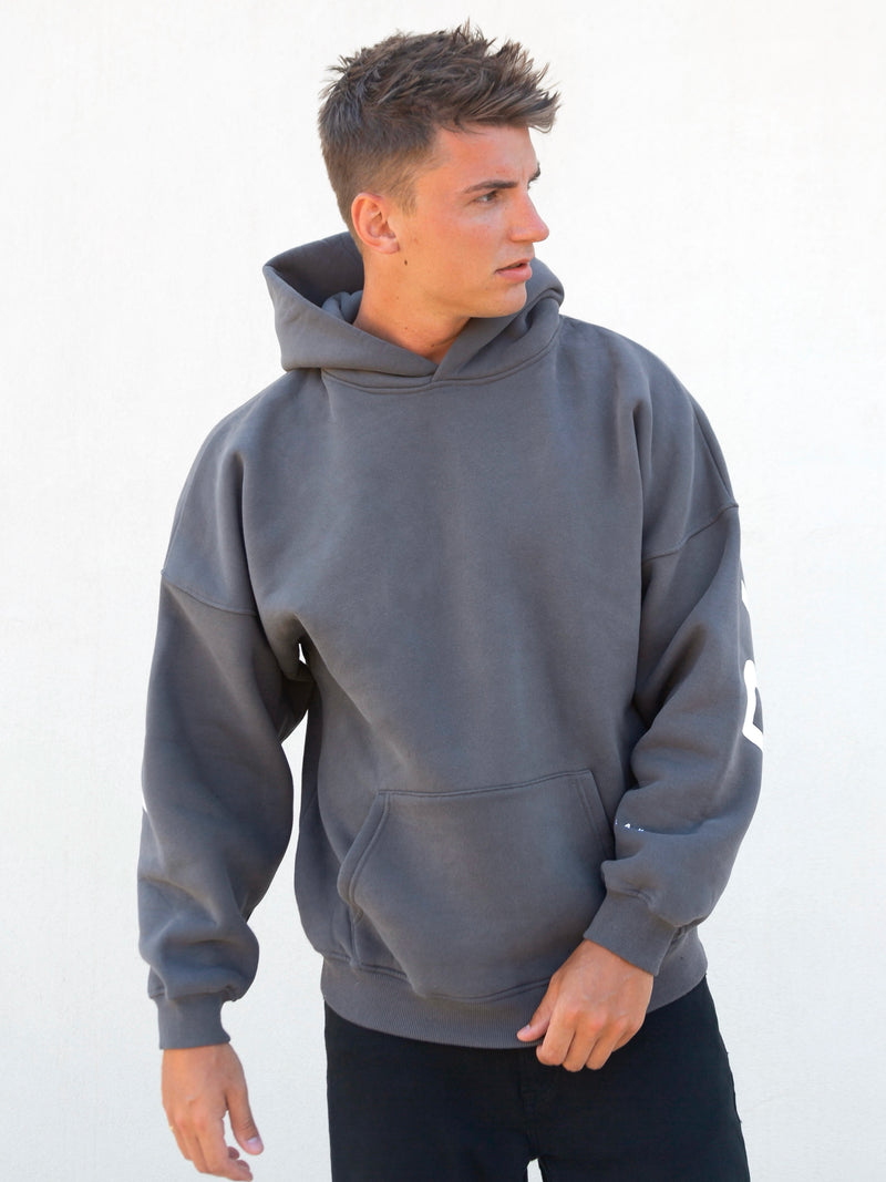 Oversized charcoal hoodie sale