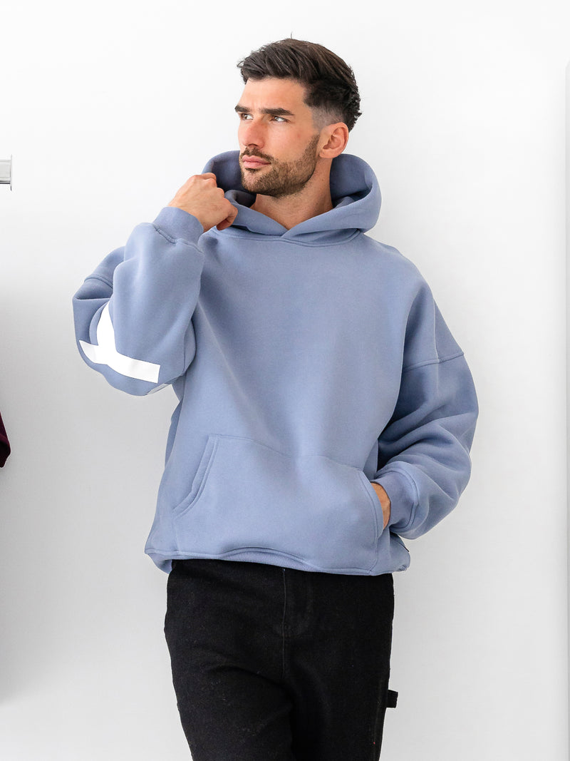 Idris Oversized Hoodie - Bewolkt blauw