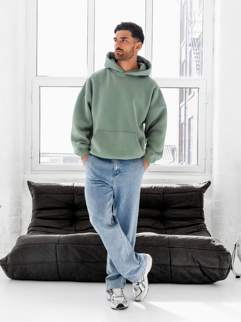 Idris Oversized Hoodie - Sage Green