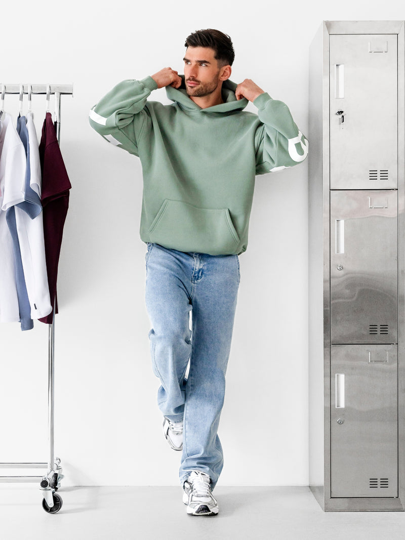 Idris Oversized Hoodie - Sage Green