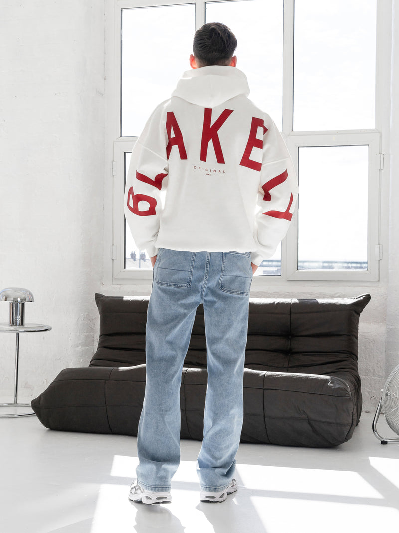 Idris Oversized Hoodie - Flaches Weiß