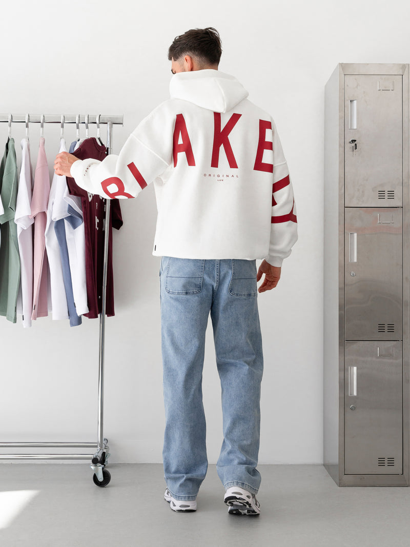 Idris Oversized Hoodie - Flaches Weiß