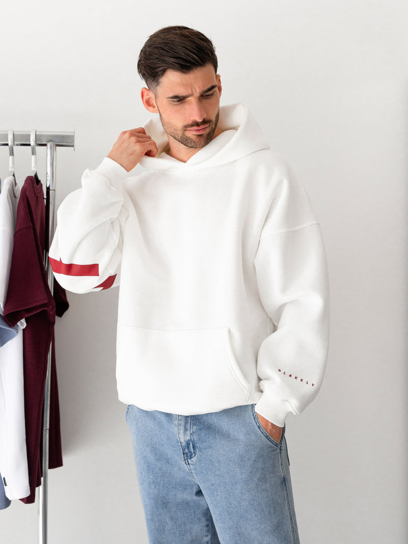 Idris Oversized Hoodie - Flaches Weiß