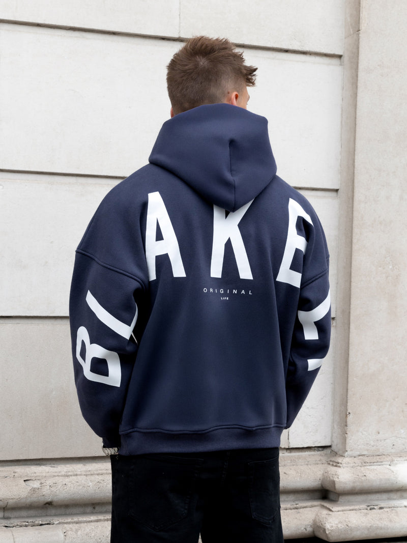 Idris Oversized Hoodie - Echtes Marineblau