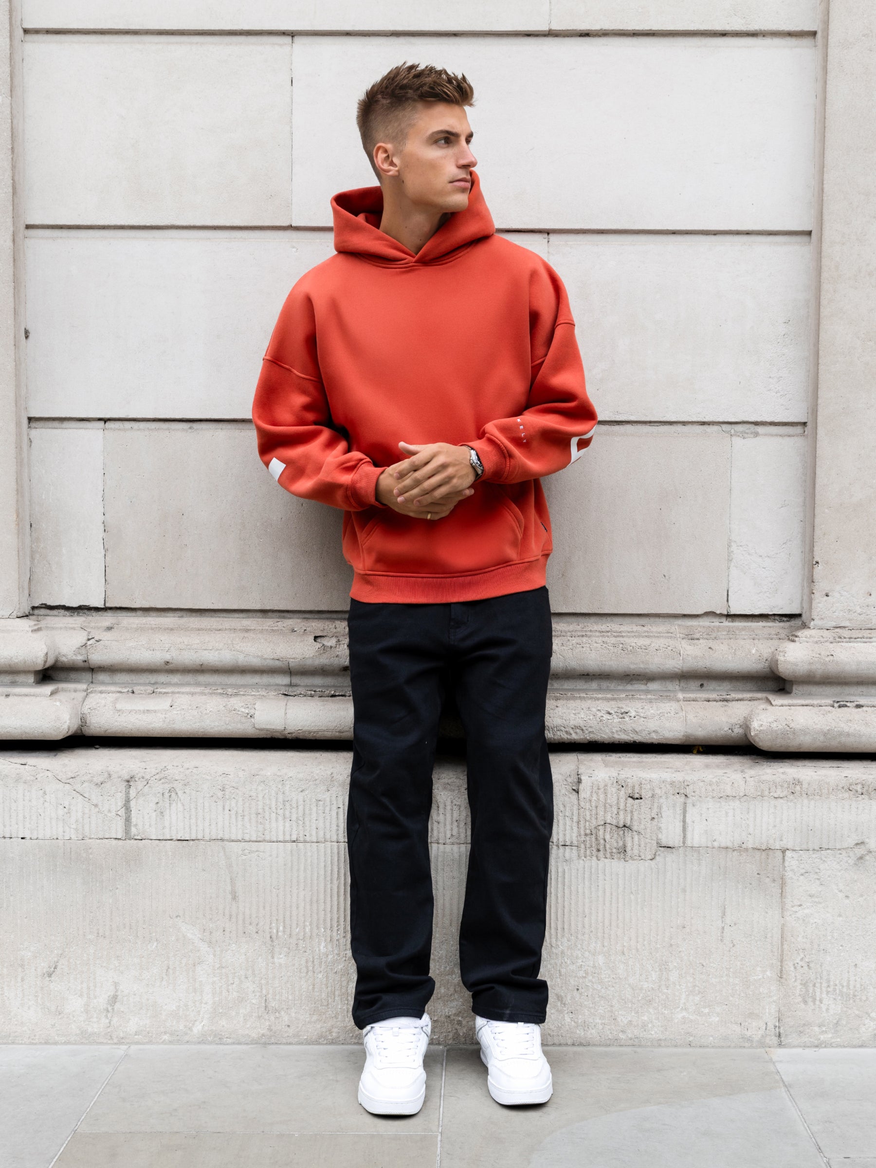 Buy Blakely Washed Red Idris Oversized Hoodie | Free delivery on orders ...