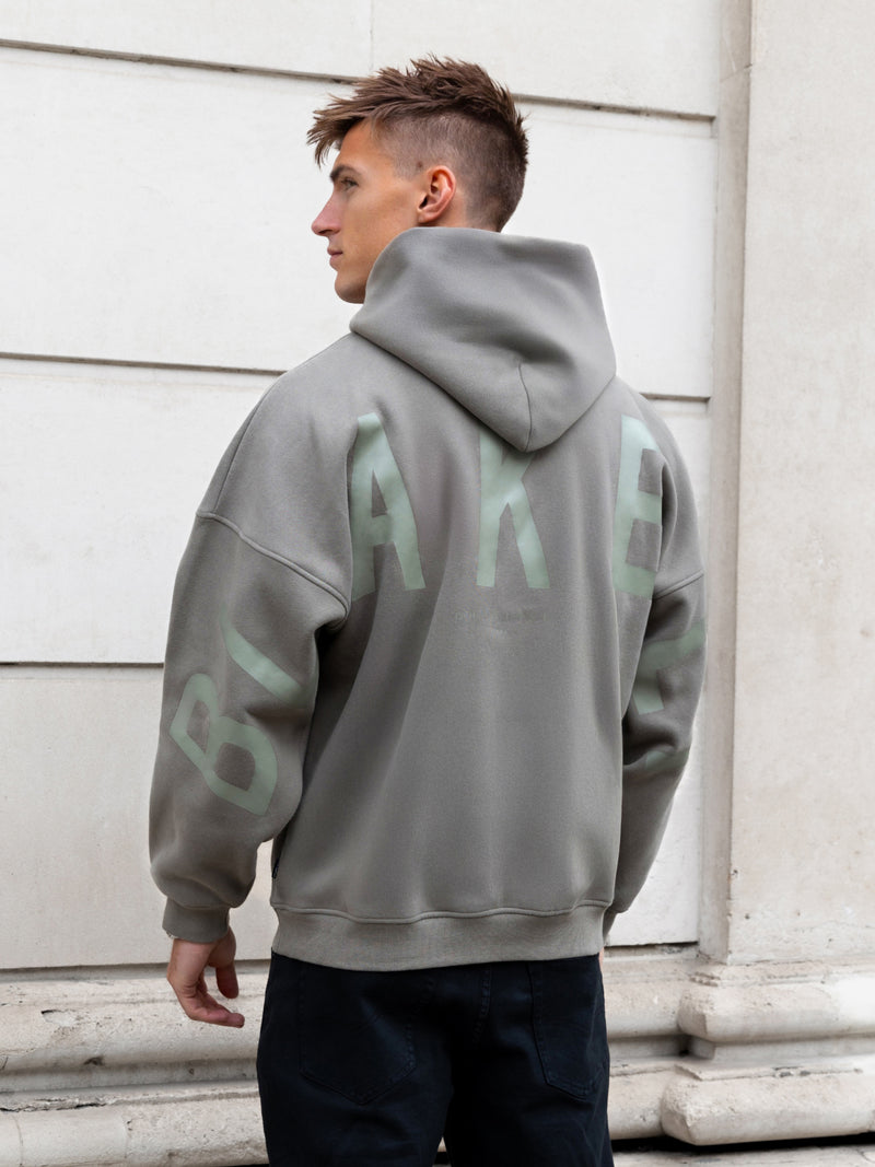 Tonal Idris Oversized Hoodie - Safarigrün
