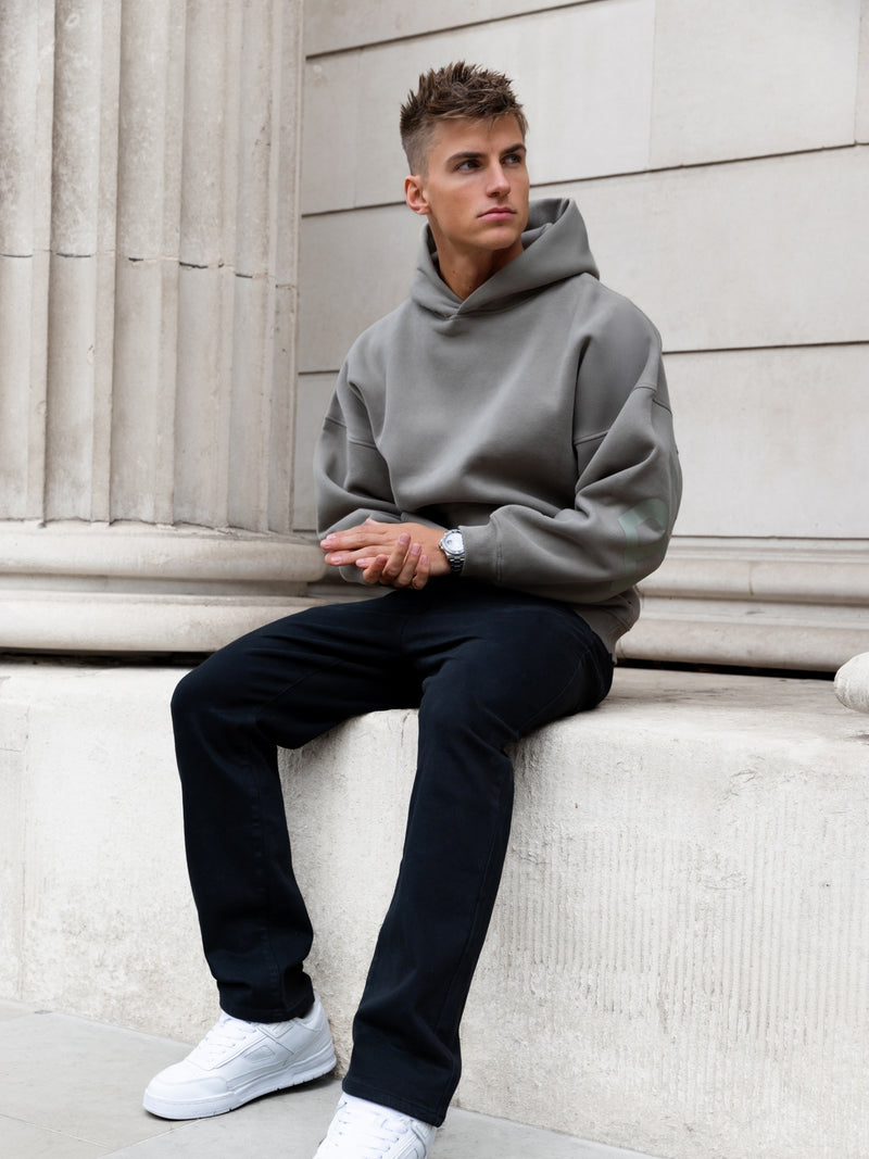 Tonal Idris Oversized Hoodie - Safarigrün