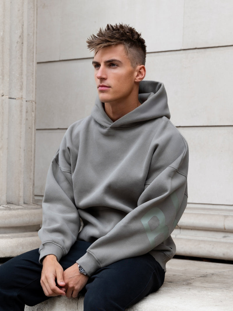 Tonal Idris Oversized Hoodie - Safarigrün