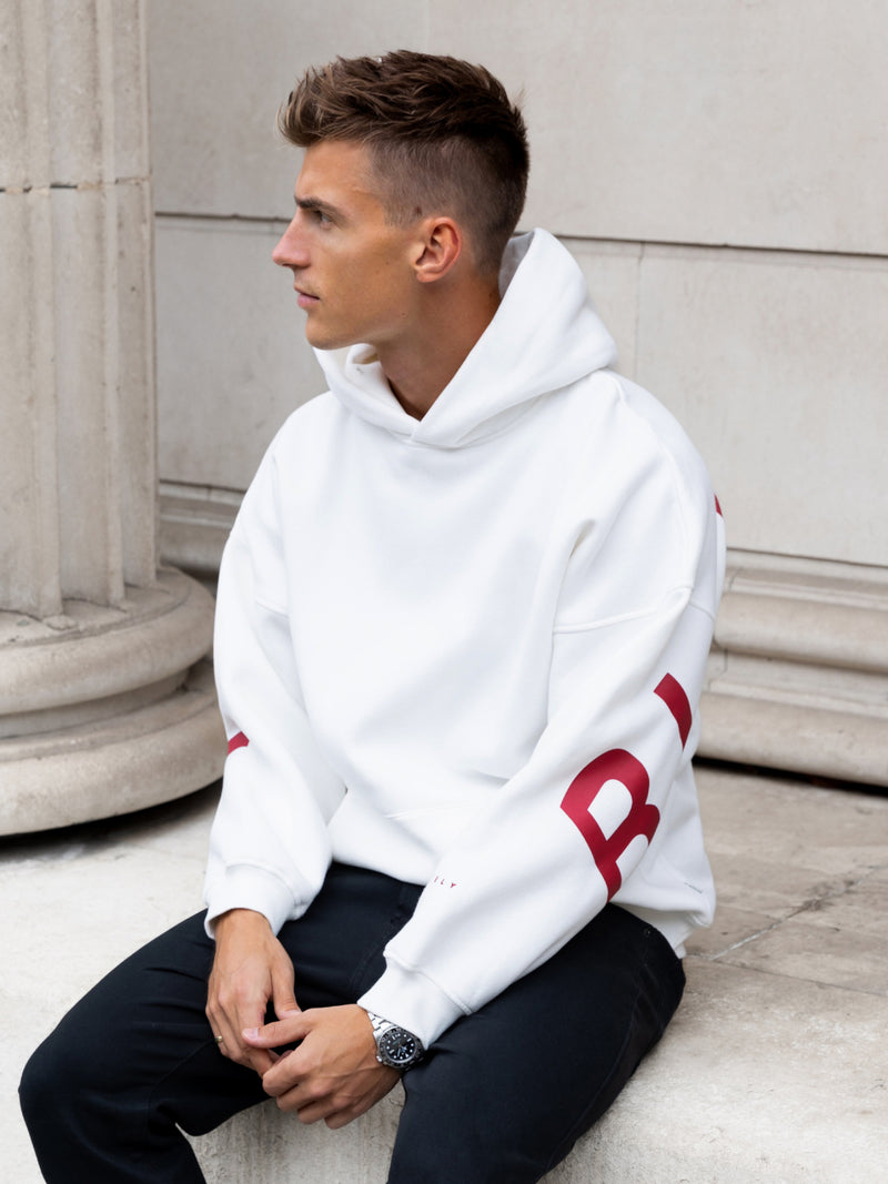Idris Oversized Hoodie - Flaches Weiß