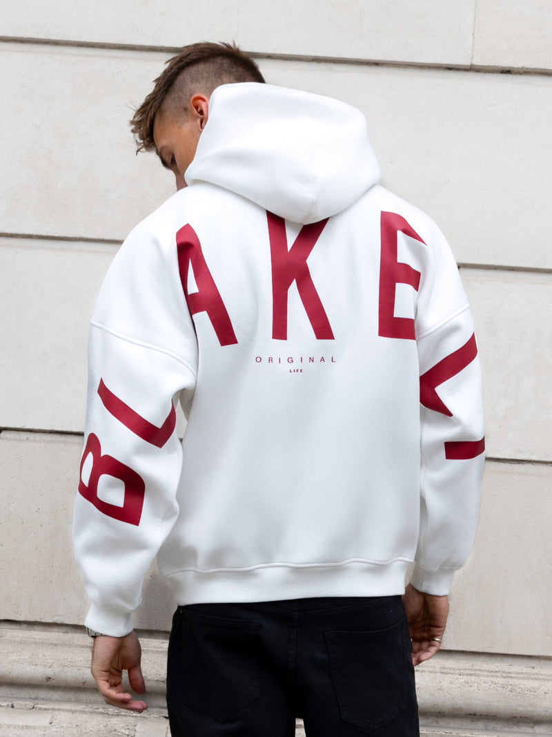 Idris Oversized Hoodie - Flaches Weiß