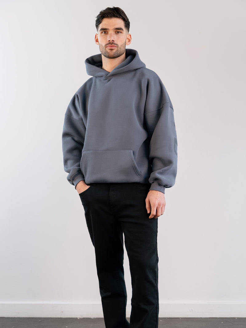 Tonal Idris Oversized Hoodie - Blue