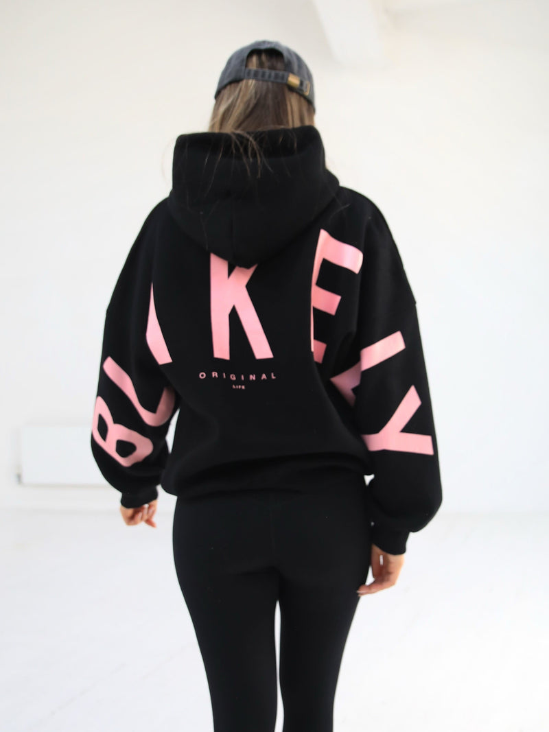 Members Isabel Oversized Hoodie Black Pink Extra Small