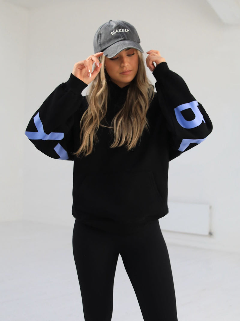 Members Isabel Oversized Hoodie - Black & Blue