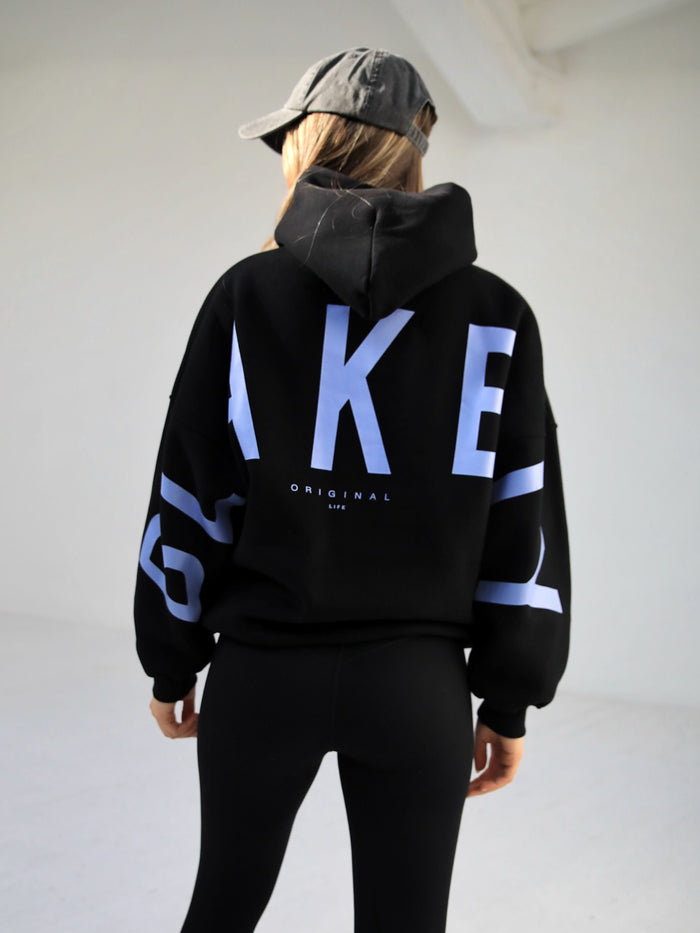 Members Isabel Oversized Hoodie - Black & Blue