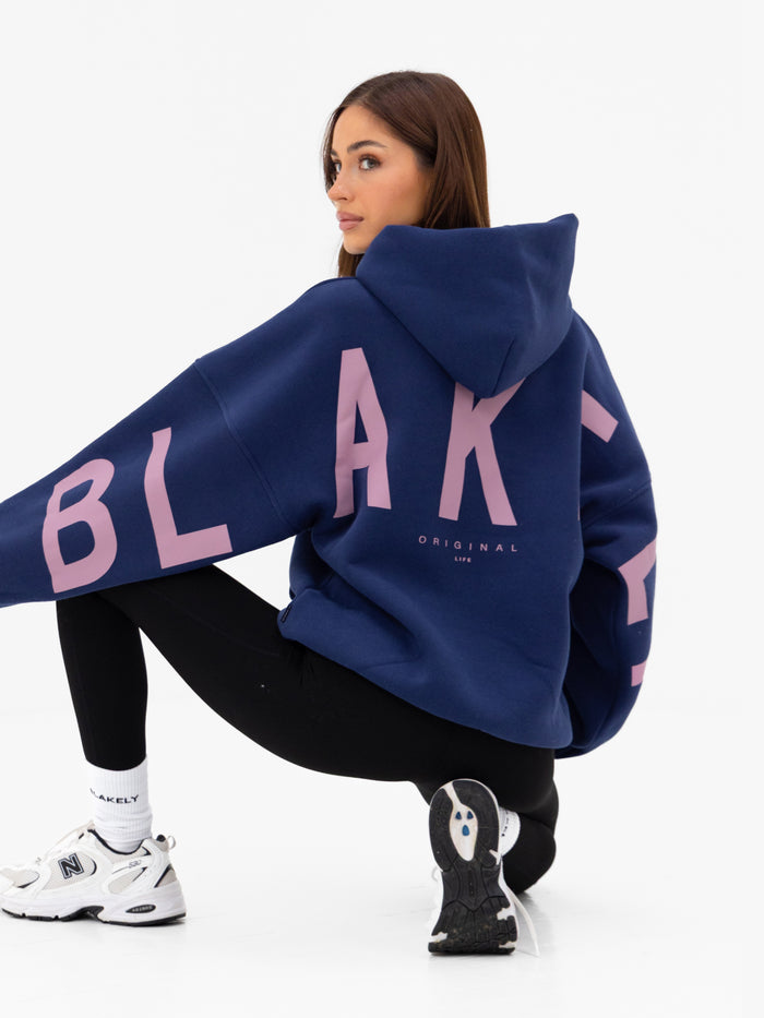 Isabel Oversized Hoodie - Navy Blue