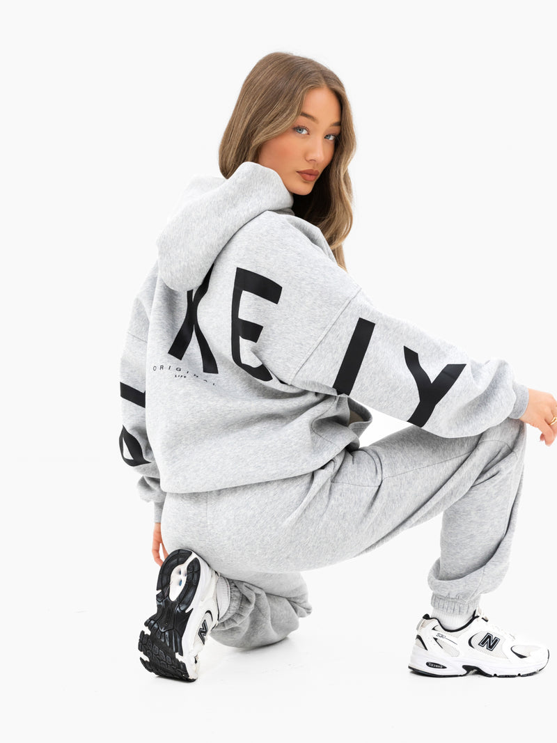 Isabel Oversized Hoodie - Mergelgrau