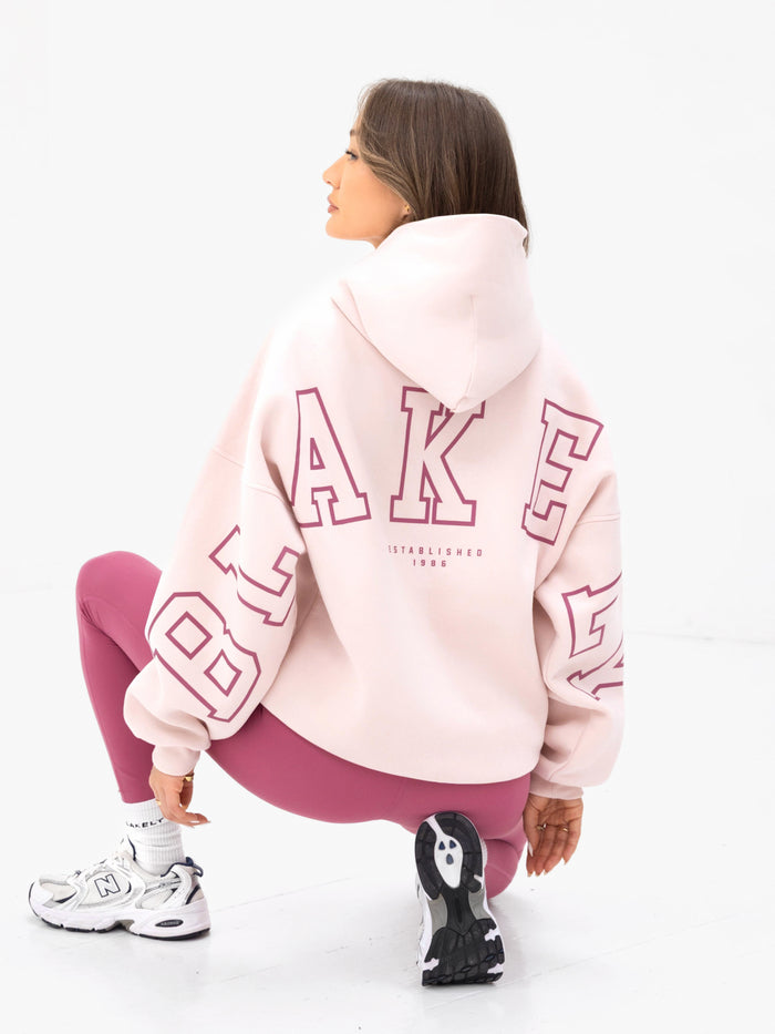 Varsity Isabel Oversized Hoodie - Ballet Pink
