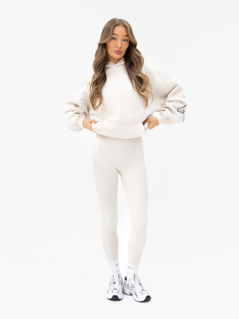 Varsity Isabel Oversized Hoodie - Krijt