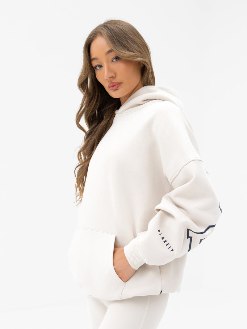 Varsity Isabel Oversized Hoodie - Krijt