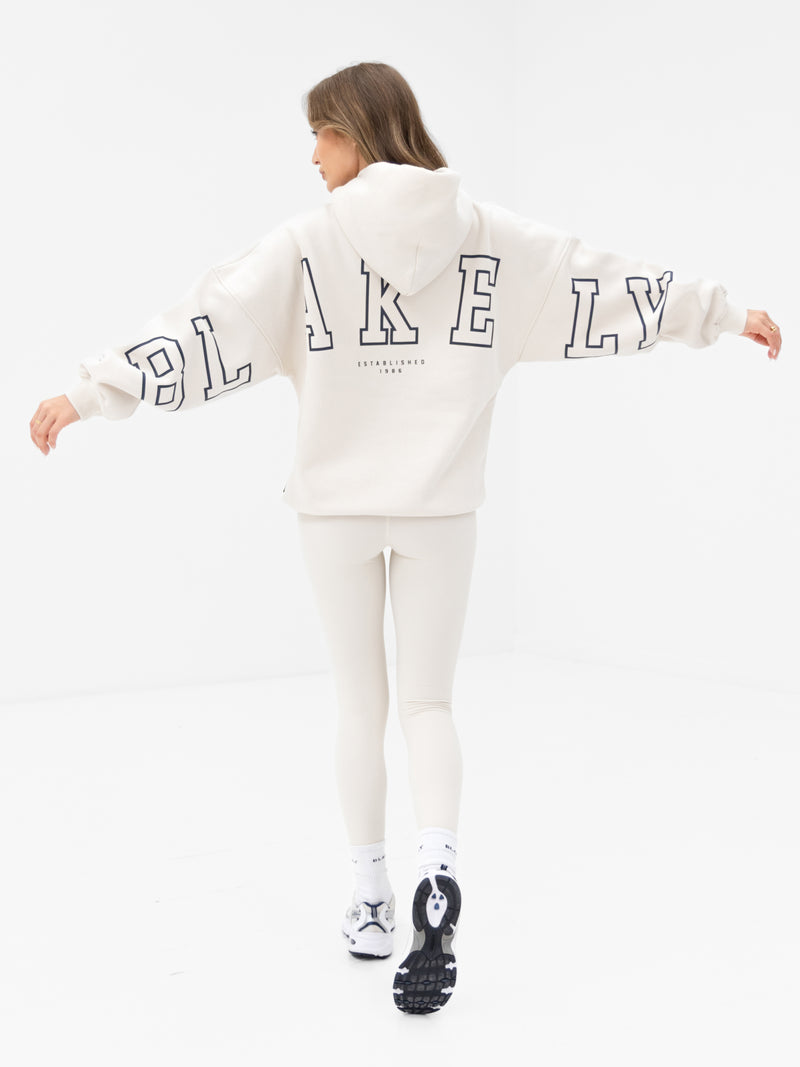 Varsity Isabel Oversized Hoodie - Krijt