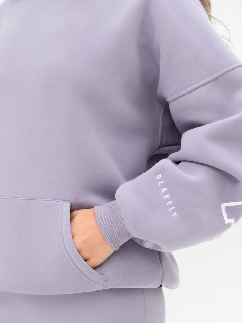 Varsity Isabel Oversized Hoodie - Gewassen lila