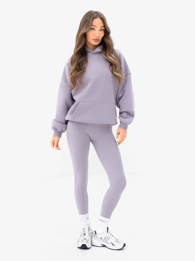 Varsity Isabel Oversized Hoodie - Gewassen lila