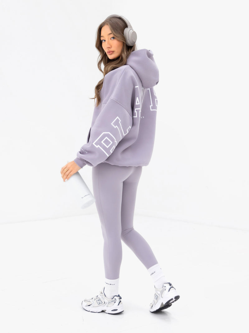 Varsity Isabel Oversized Hoodie - Gewassen lila