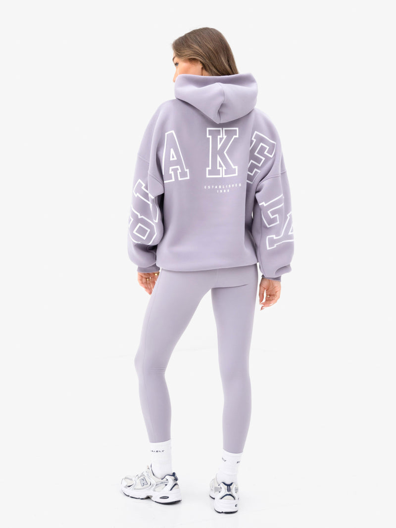 Varsity Isabel Oversized Hoodie - Gewassen lila