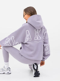 Varsity Isabel Oversized Hoodie - Washed Lilac