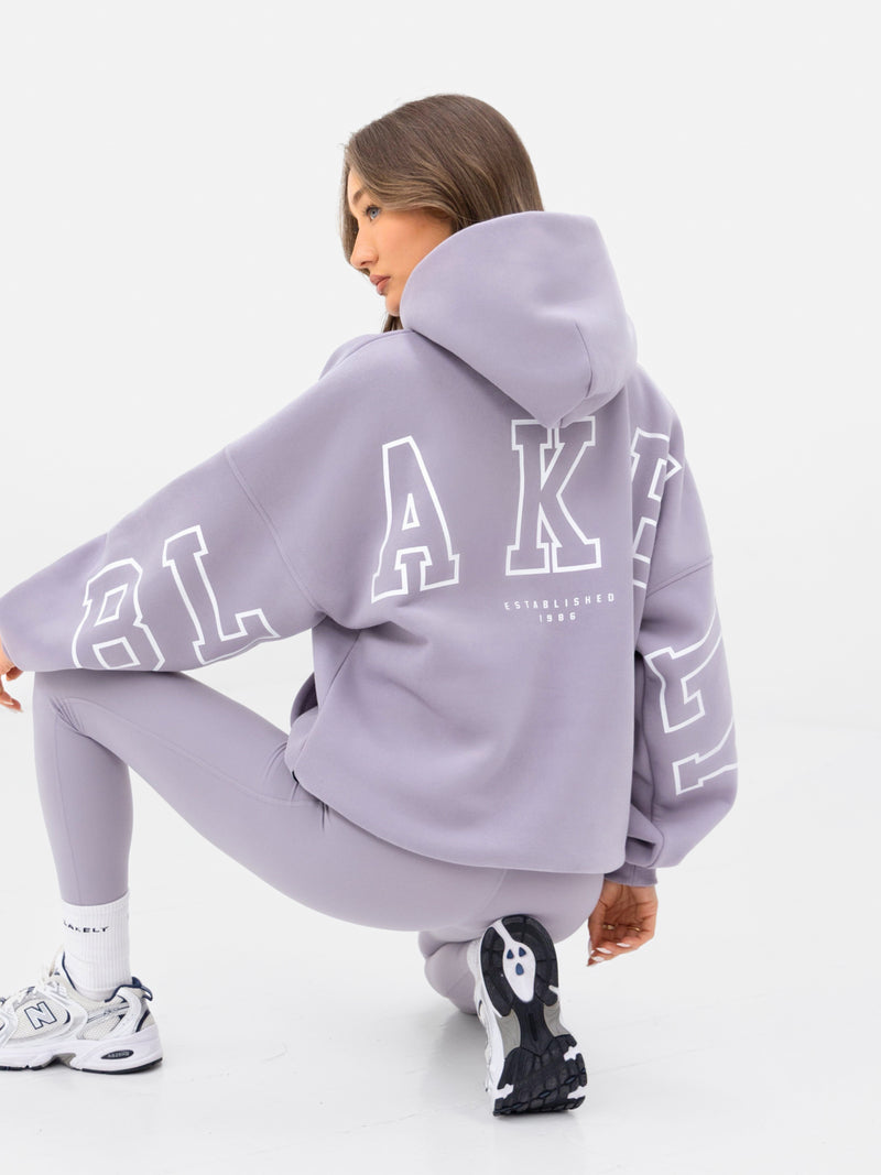 Varsity Isabel Oversized Hoodie - Gewassen lila