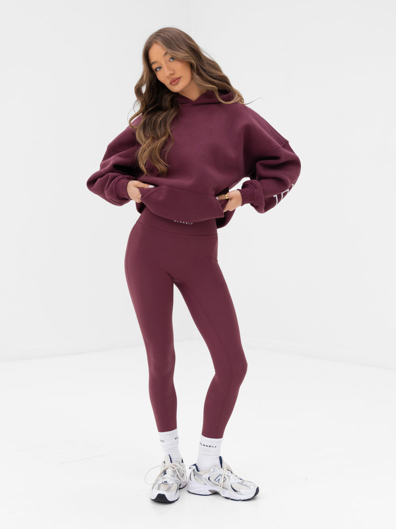 Varsity Isabel Oversized Hoodie - Old Burgundy