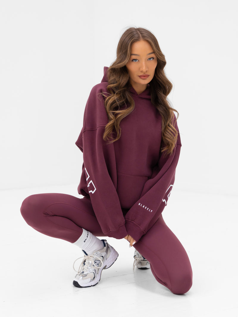 Varsity Isabel Oversized Hoodie - Old Burgundy